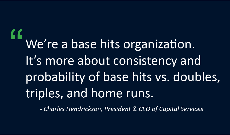We're a base hits organization. It's more about consistency and probability of base hits vs. doubles, triples, and home runs.